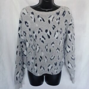 Gray animal print sweater, super soft
